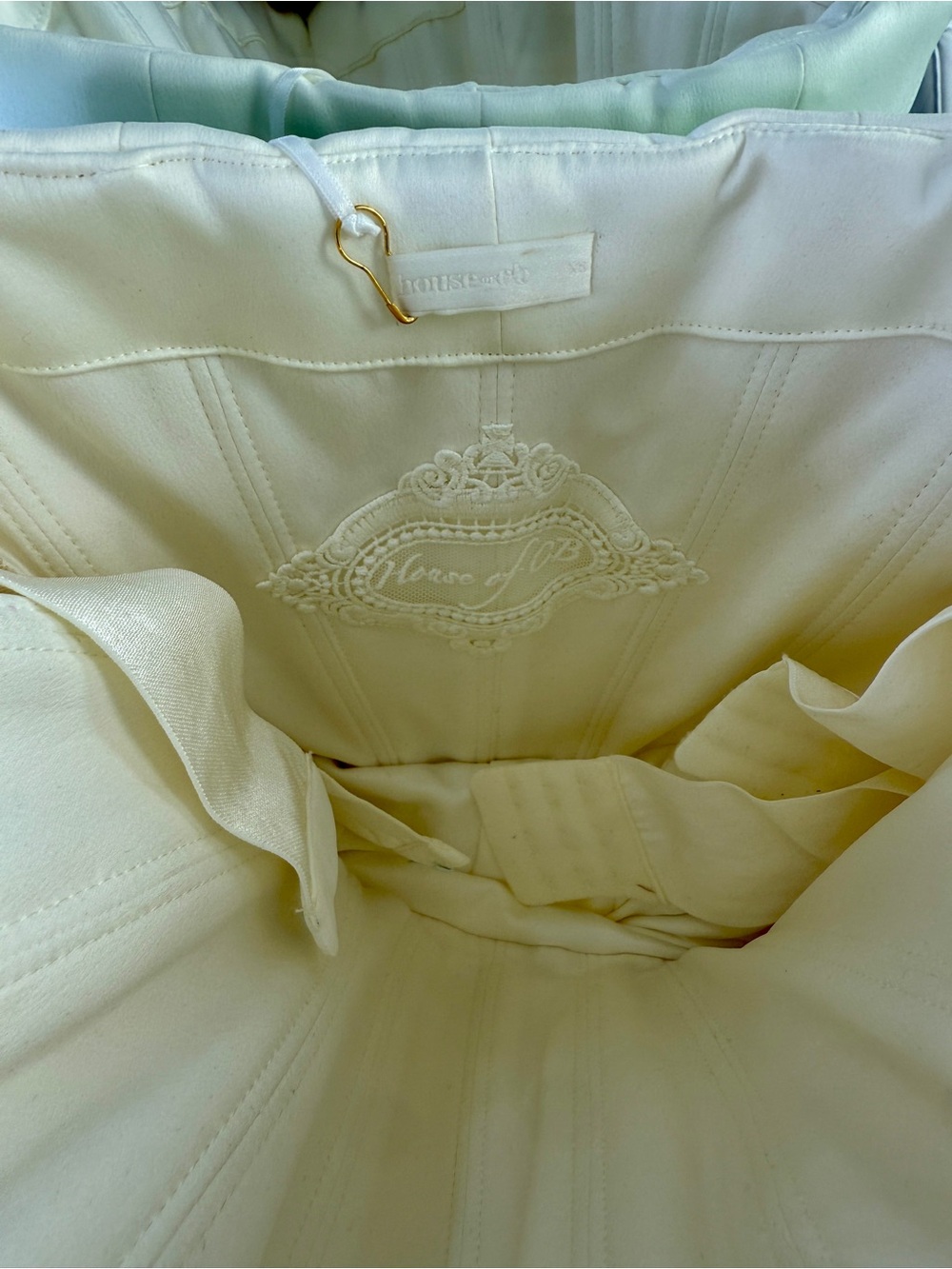 House of CB SABRINA Ivory Satin Strapless Bridal Gown NWT - Picture 13 of 16